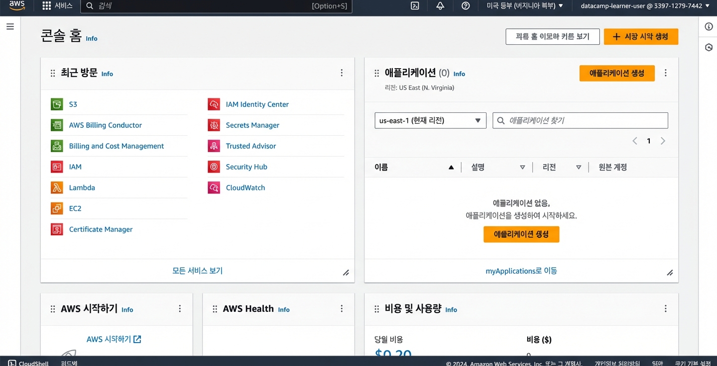 샌드박스의 AWS 랜딩 페이지