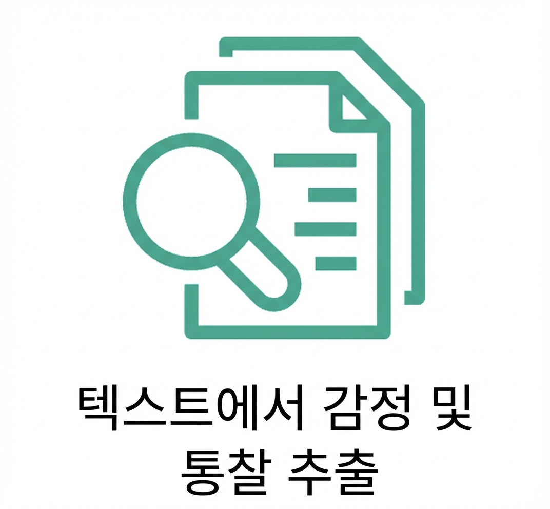 텍스트에서 감정을 추출하는 아이콘.