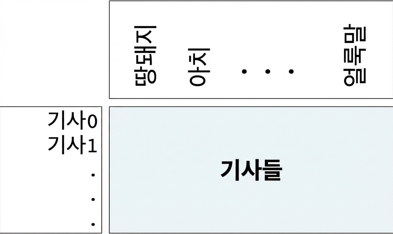 기사 단어 빈도 배열