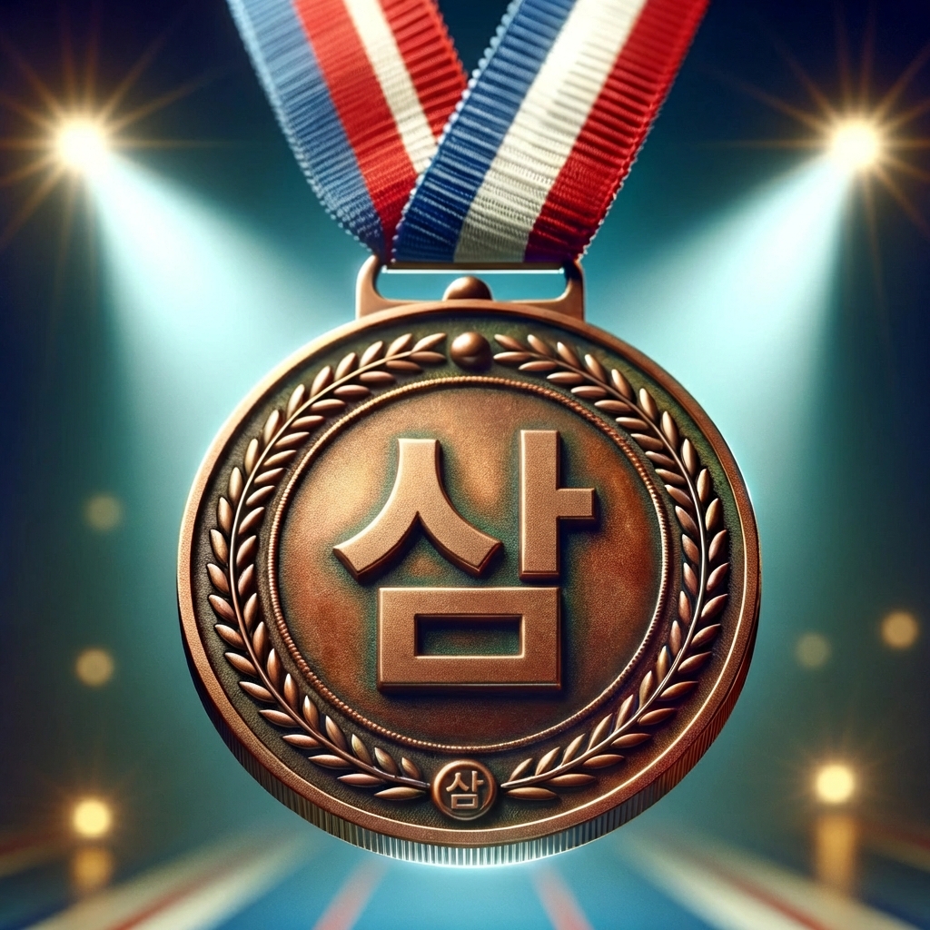 숫자 3이 있는 동메달 그림