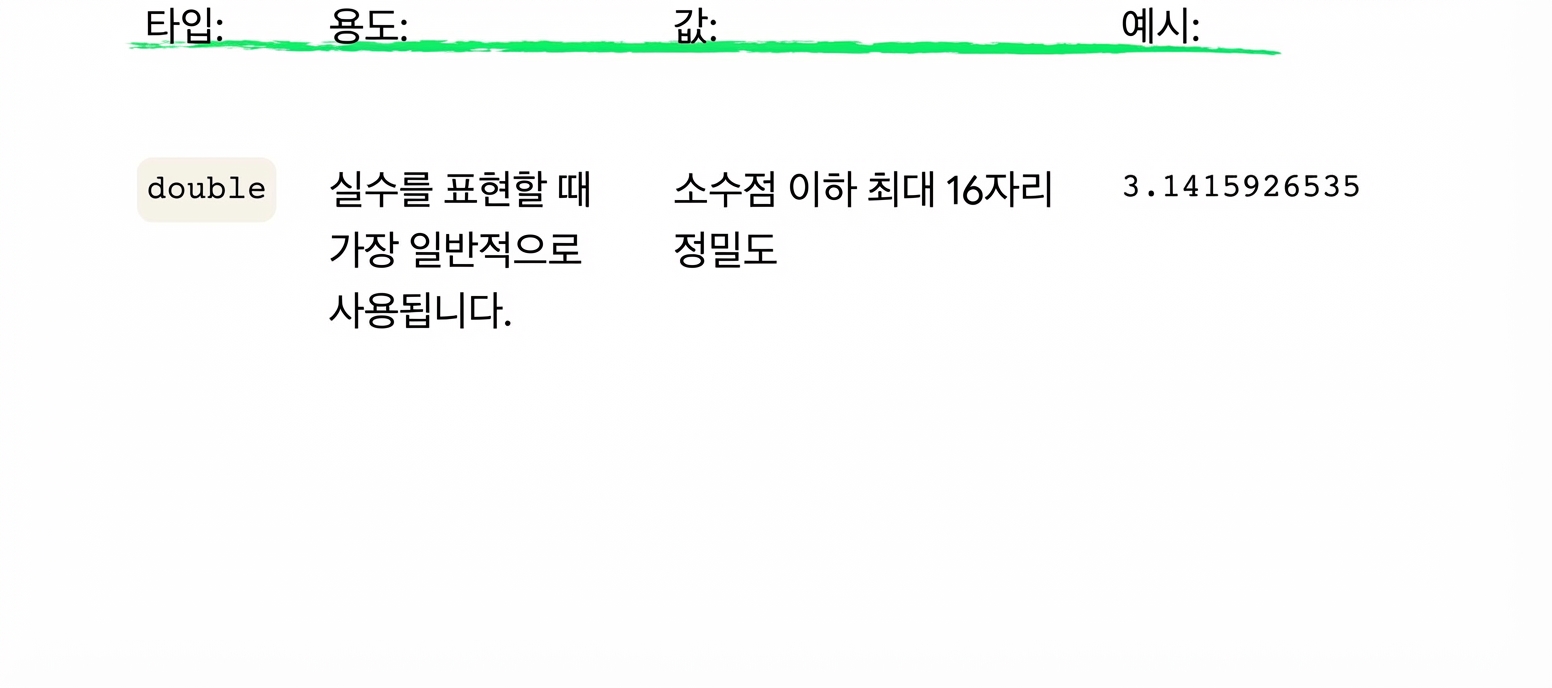 double은 소수점 16자리까지 가능