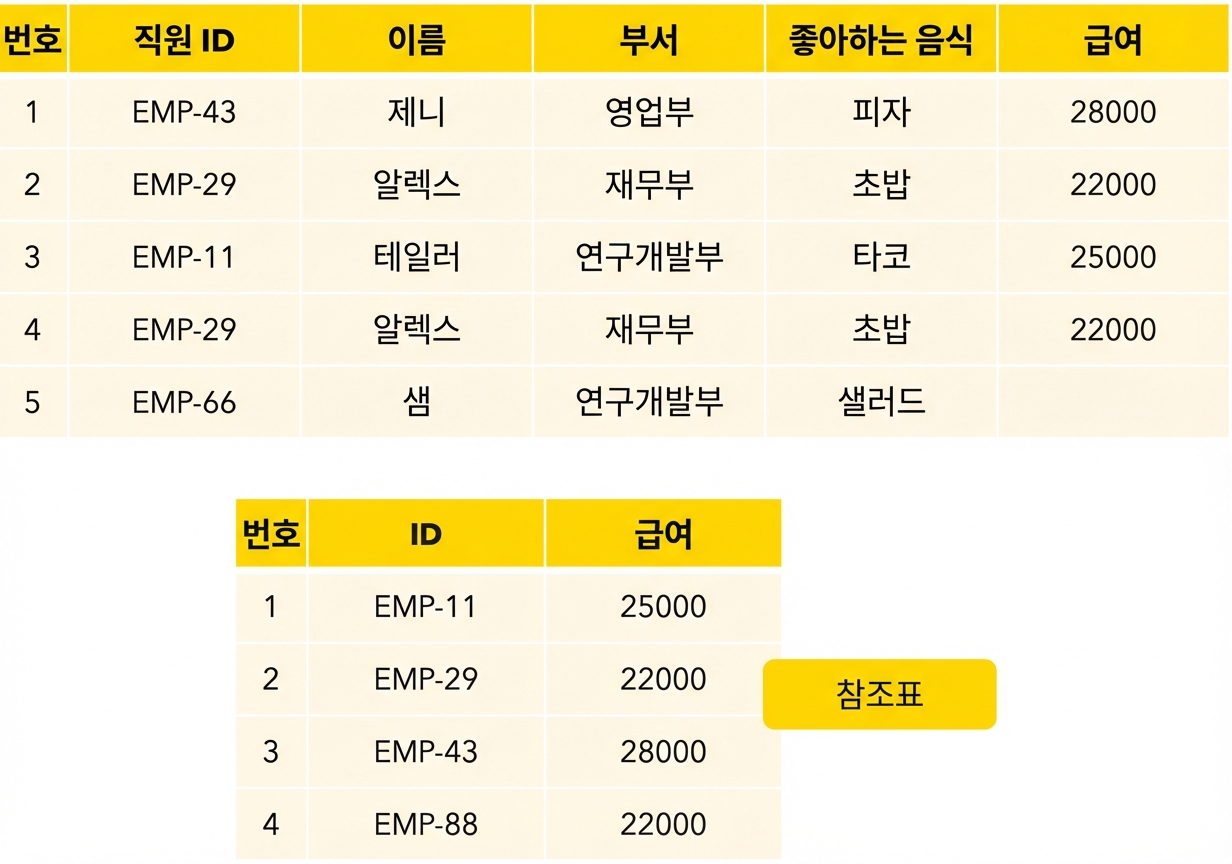 사전 테이블