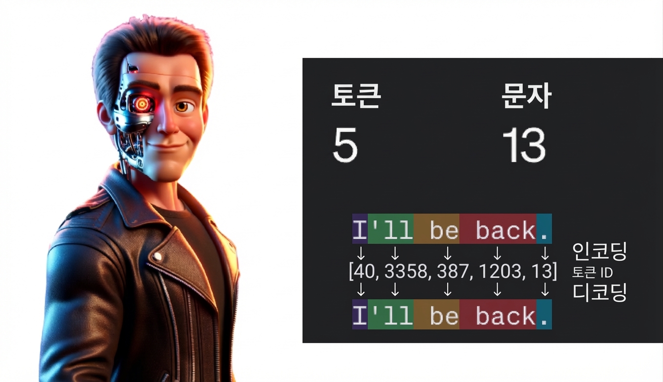 영화 캐릭터 터미네이터를 닮은 남자 일러스트