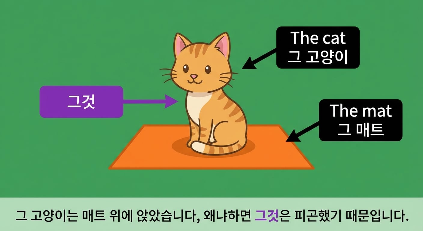 매트 위에 앉은 고양이 그림