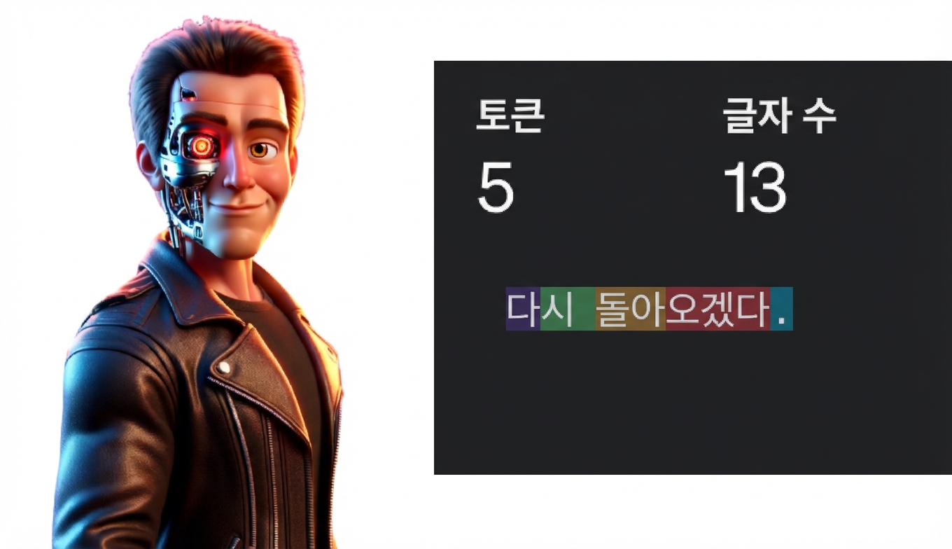 영화 캐릭터 터미네이터를 닮은 남자 일러스트