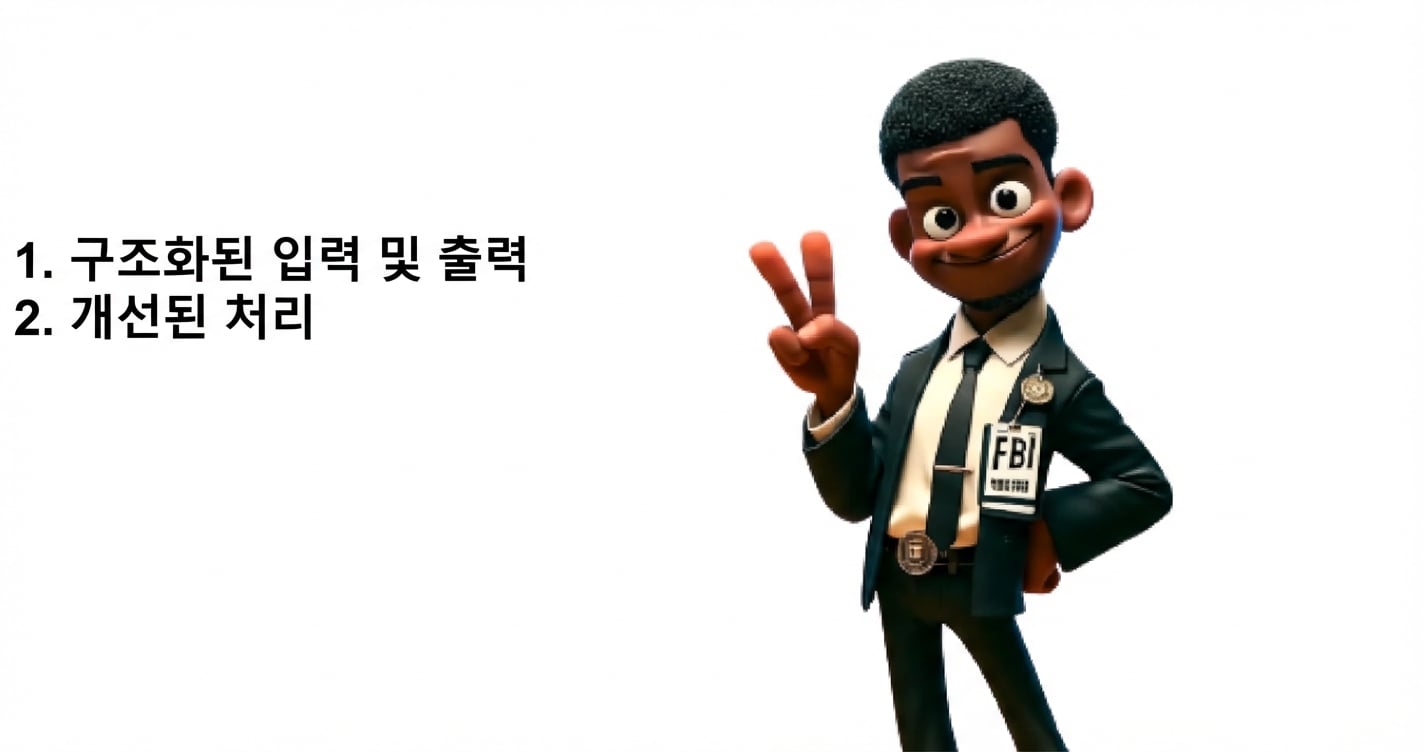 만화 스타일의 FBI 요원이 손가락 두 개를 들고 있음