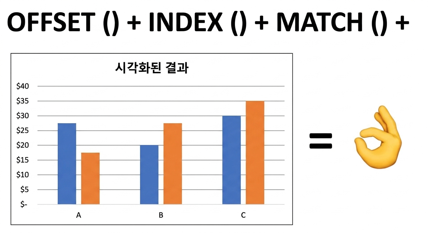 OFFSET, INDEX, MATCH 함수와 차트를 결합한 시각화 예시