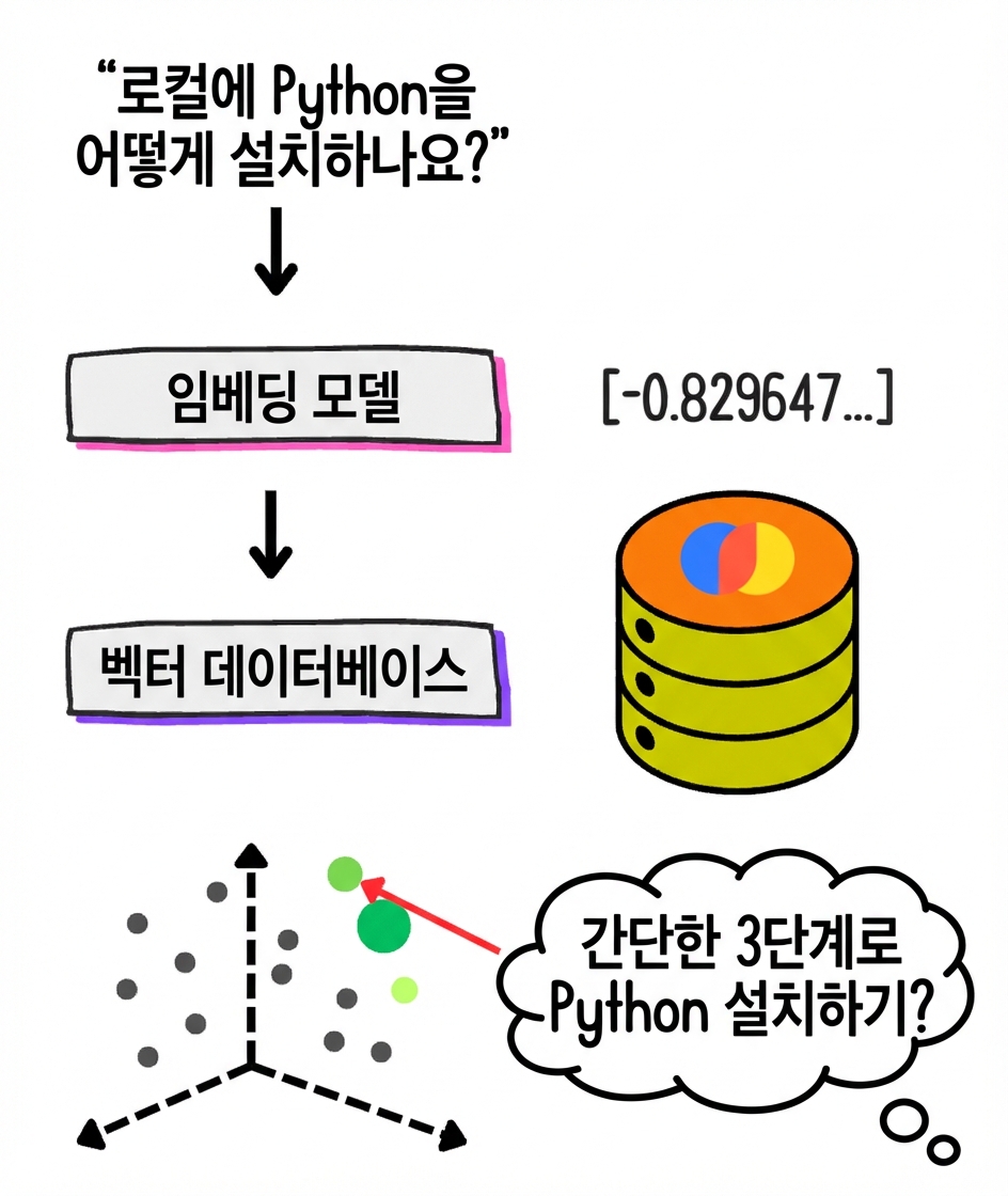 일반적인 벡터 저장소 RAG 워크플로.
