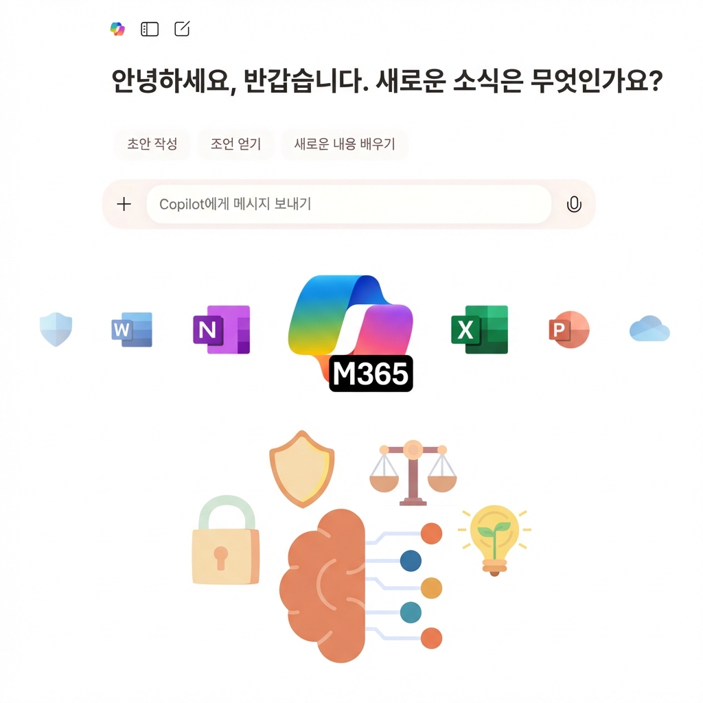 Copilot 채팅, Copilot 365 아이콘 및 책임감 있는 AI 아이콘