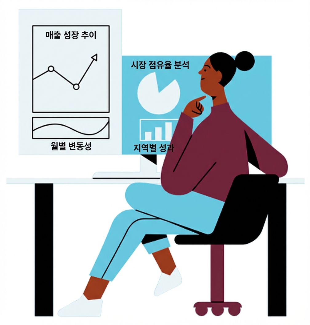 책상에 앉아 그래프를 검토하는 사람