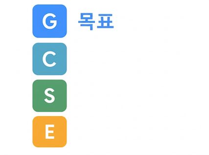 Goal이 표시된 GCSE 알파벳