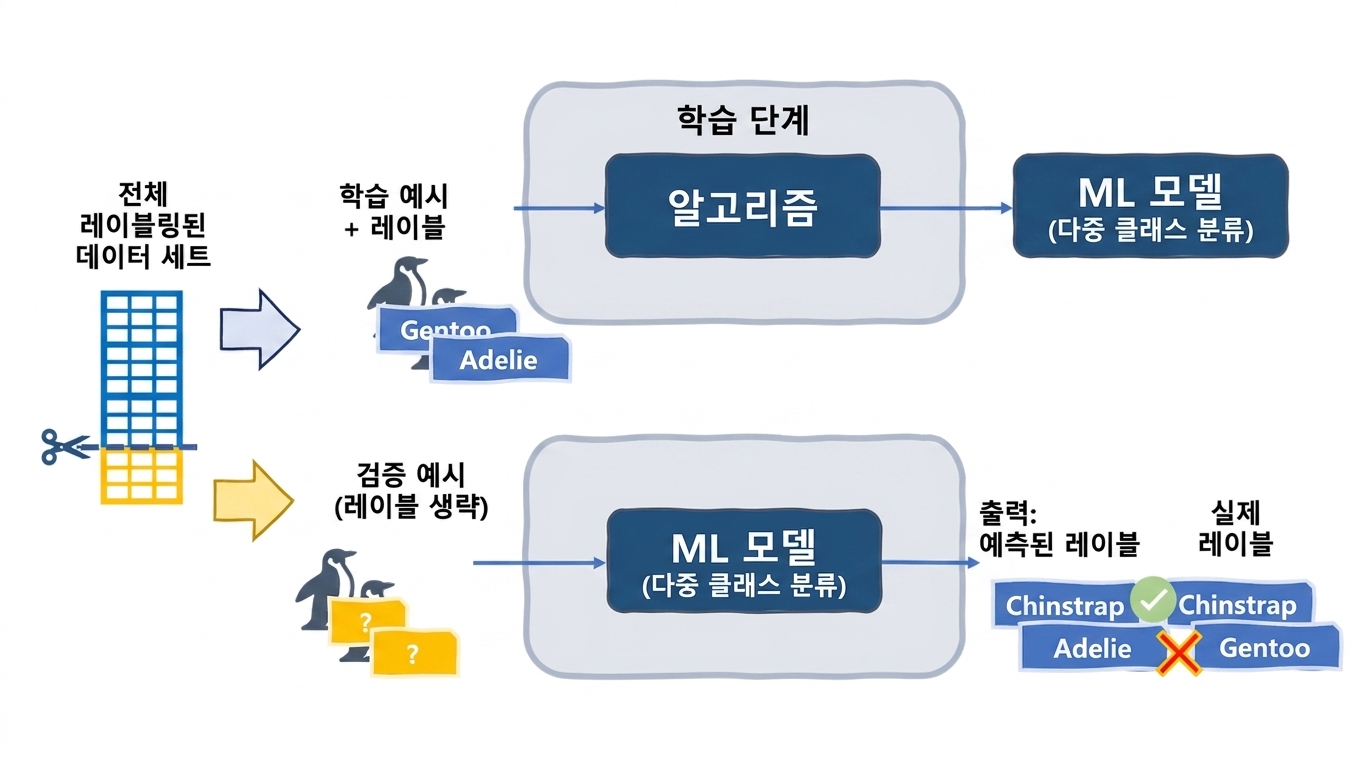 예측과 실제 레이블 비교