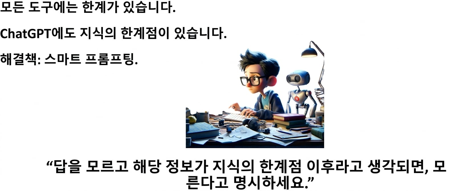 모든 도구에는 한계가 있으며, ChatGPT에는 지식 마감일이 있습니다. Solution: 스마트 프롬프팅.
