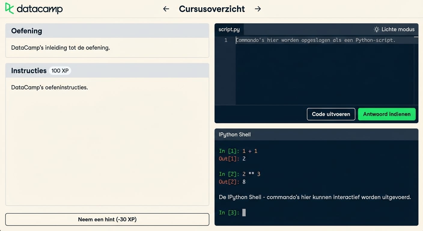Datacamp-schermafbeelding