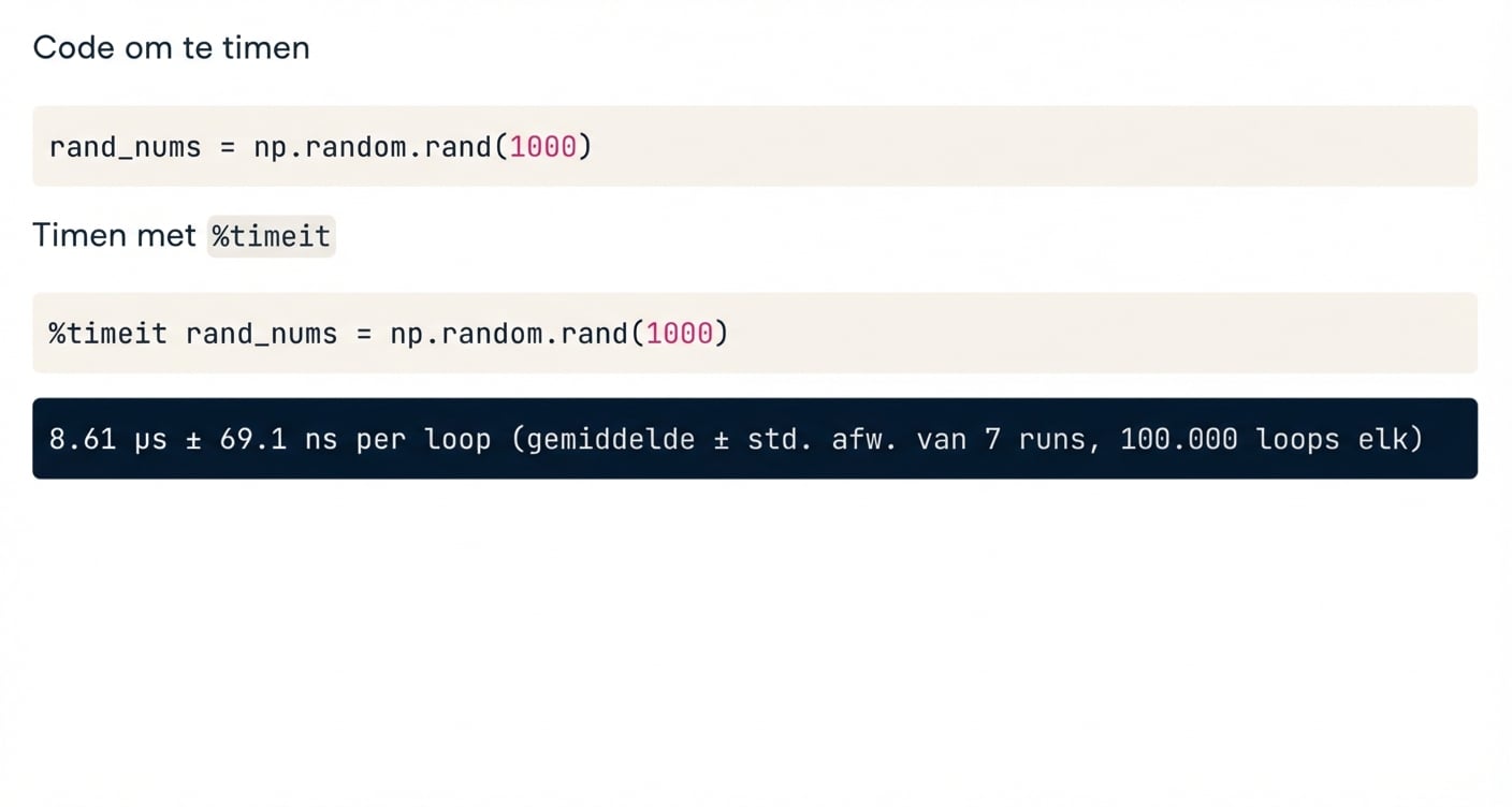 alt="Uitvoer van magic-opdracht timeit"