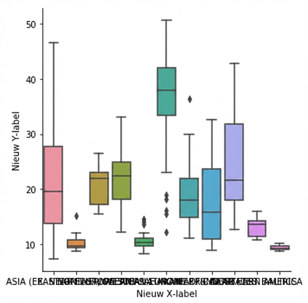 Boxplot van geboortecijfer met aslabels