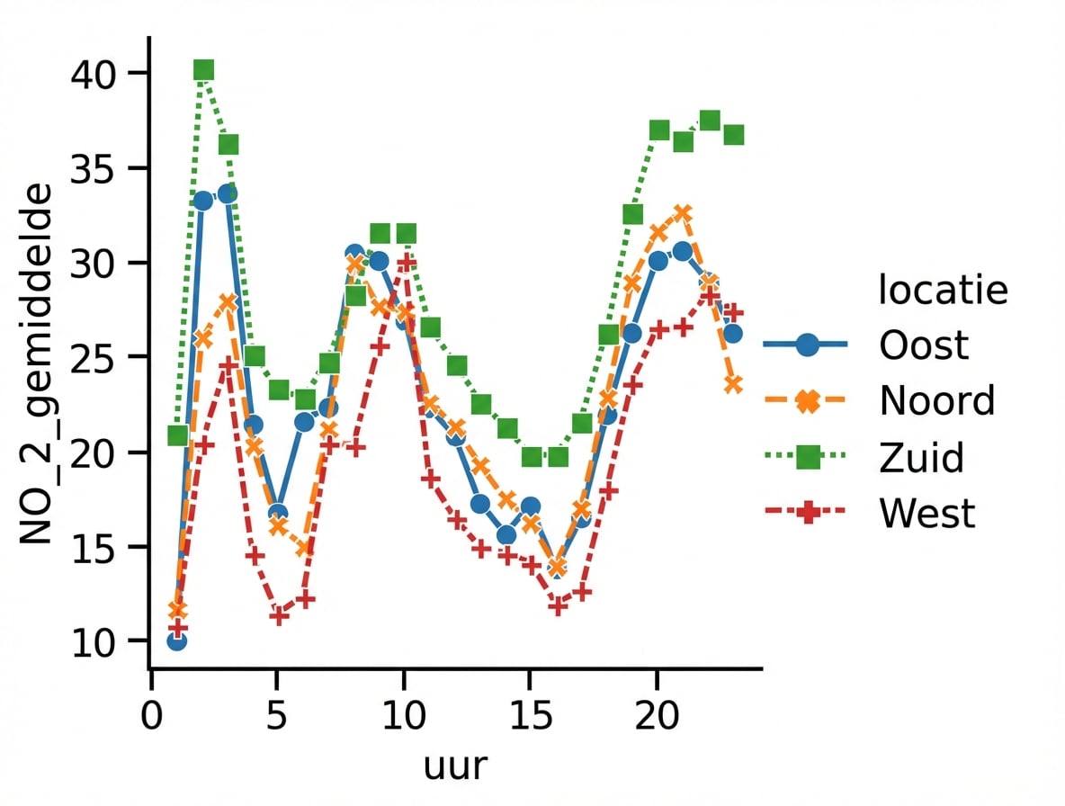 Lijndiagram met markers