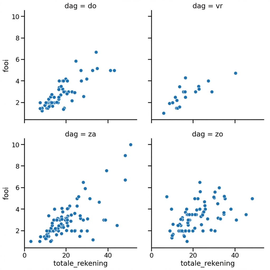 Spreidingsplot met geordende dag-subplots