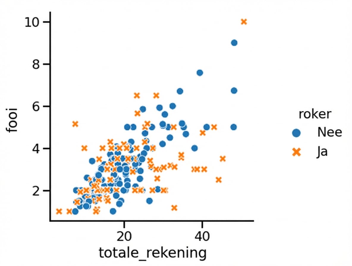 Spreidplot met variërende kleur en stijl