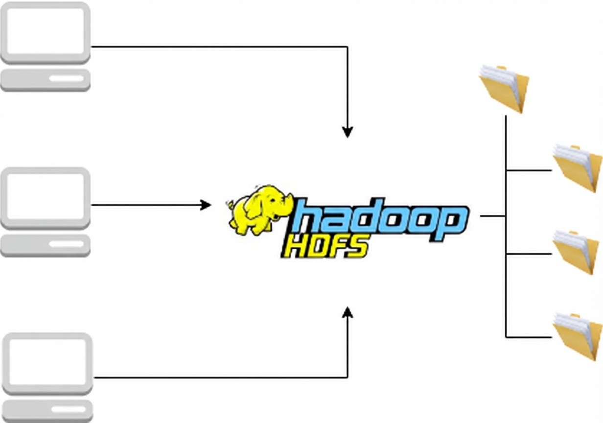 Diagram van HDFS als gedistribueerd bestandssysteem