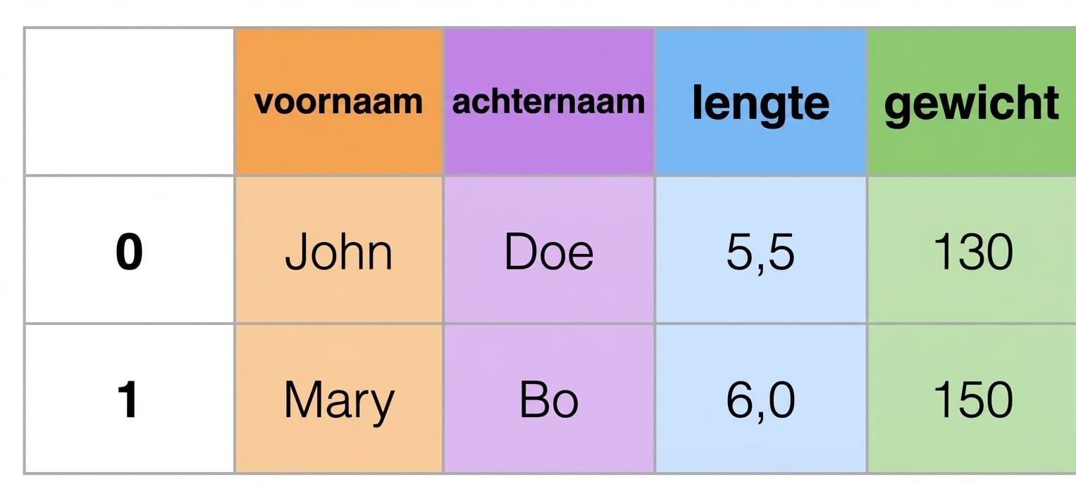 Data in breed formaat meer