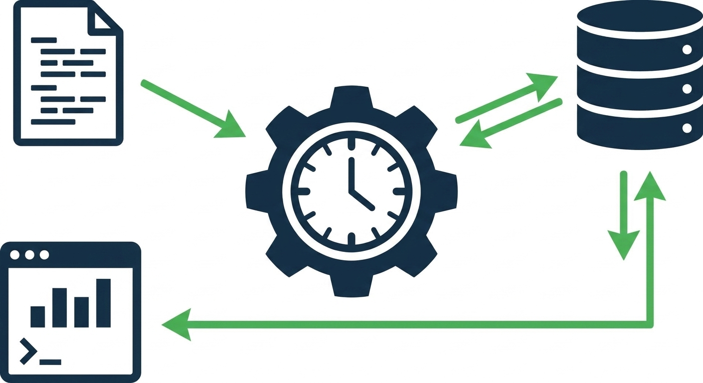 Diagram van Airflow‑componenten: scheduler, API‑server, Dag‑processor en metadata‑database