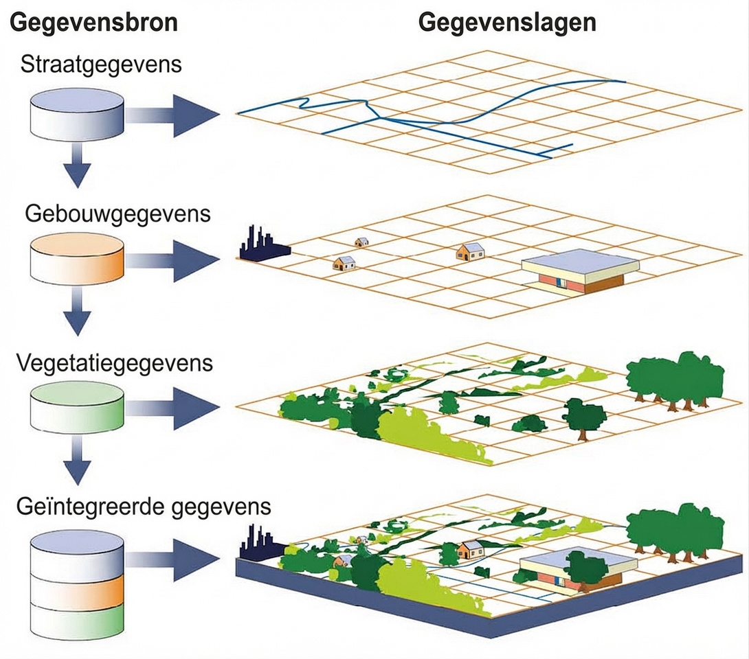 Voorbeeld van geospatiale gegevens