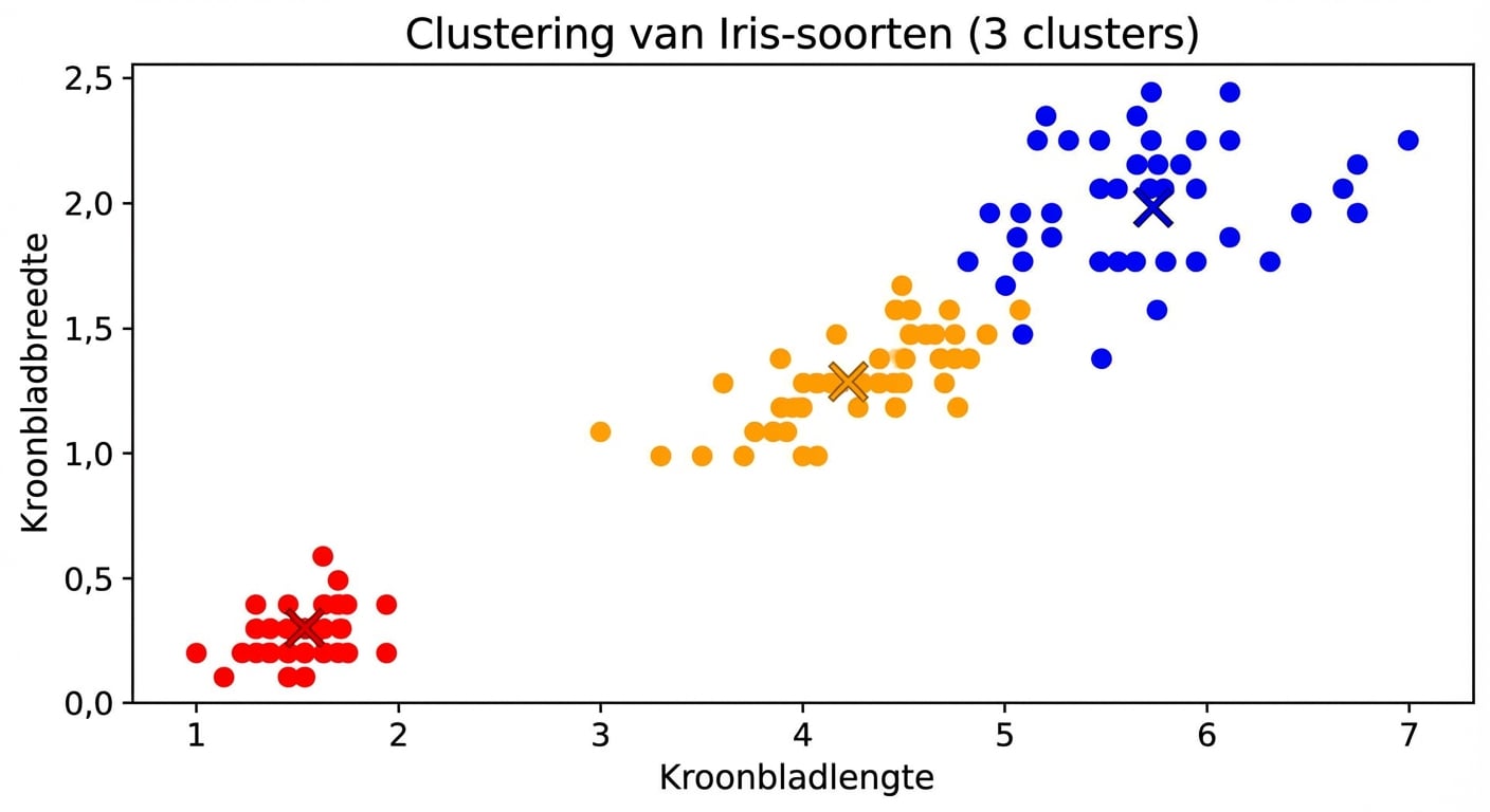 iris clustering drie clusters