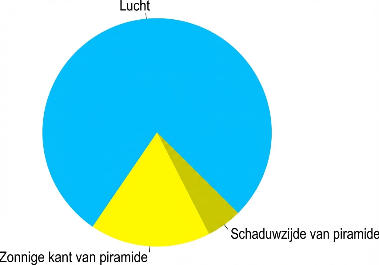 Cirkeldiagram met een piramide en de lucht