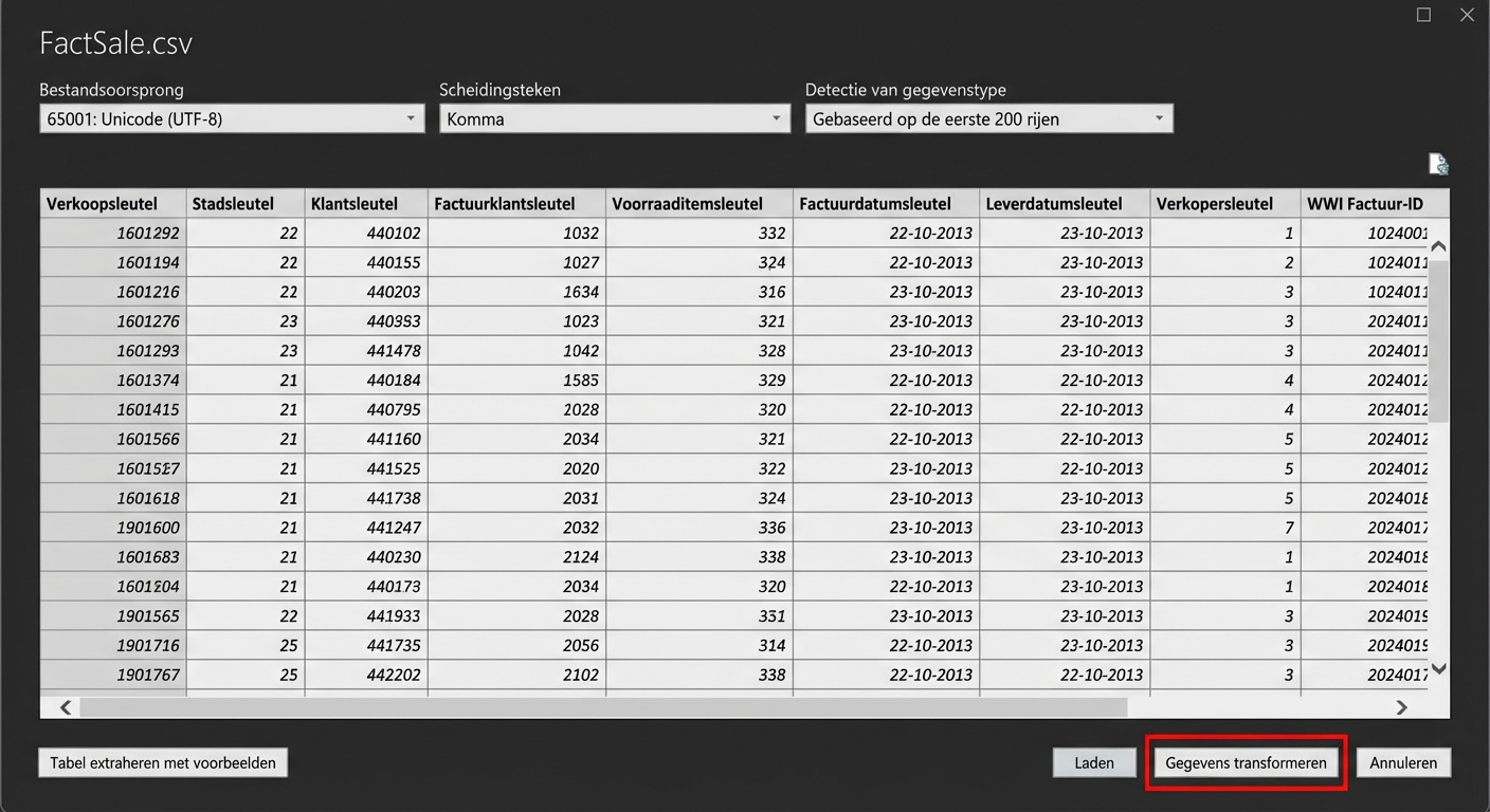 Power Query transformeren