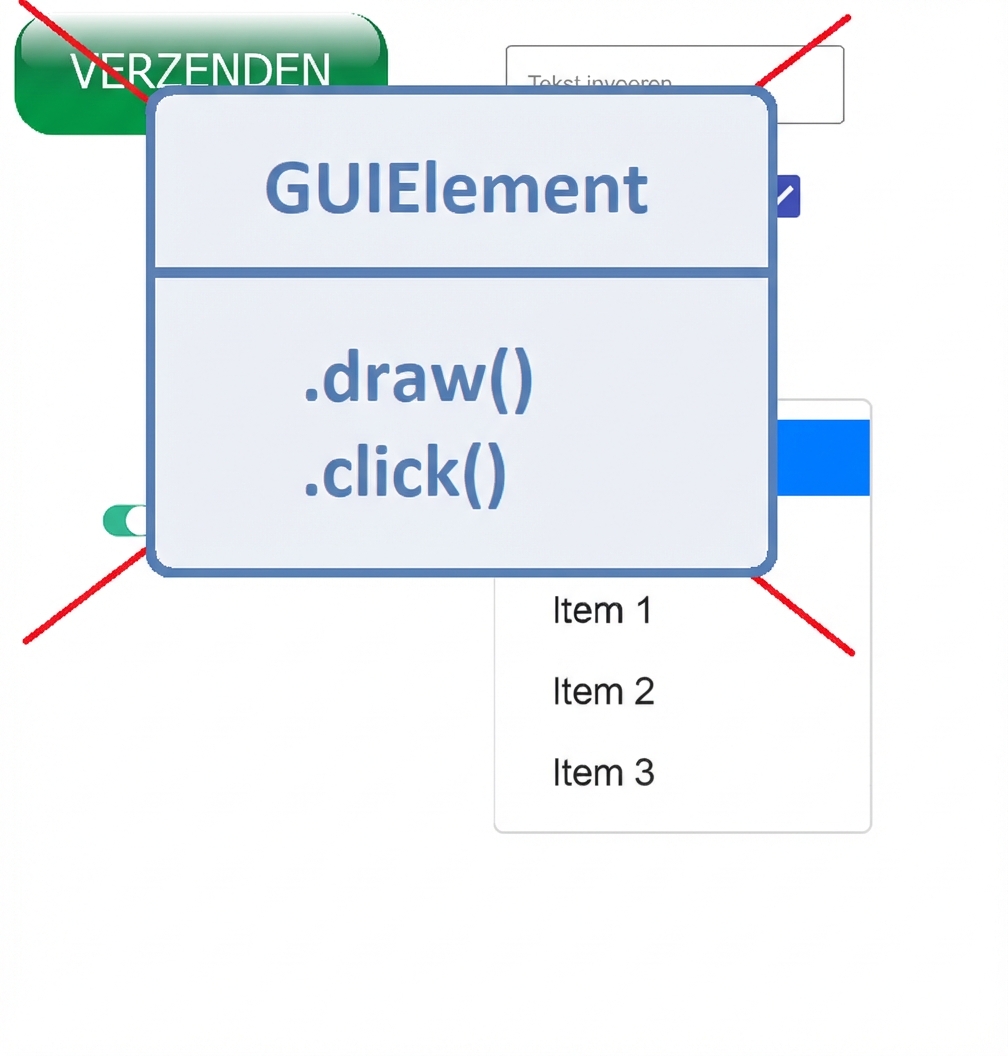 gebruik geen verschillende gui‑elementen