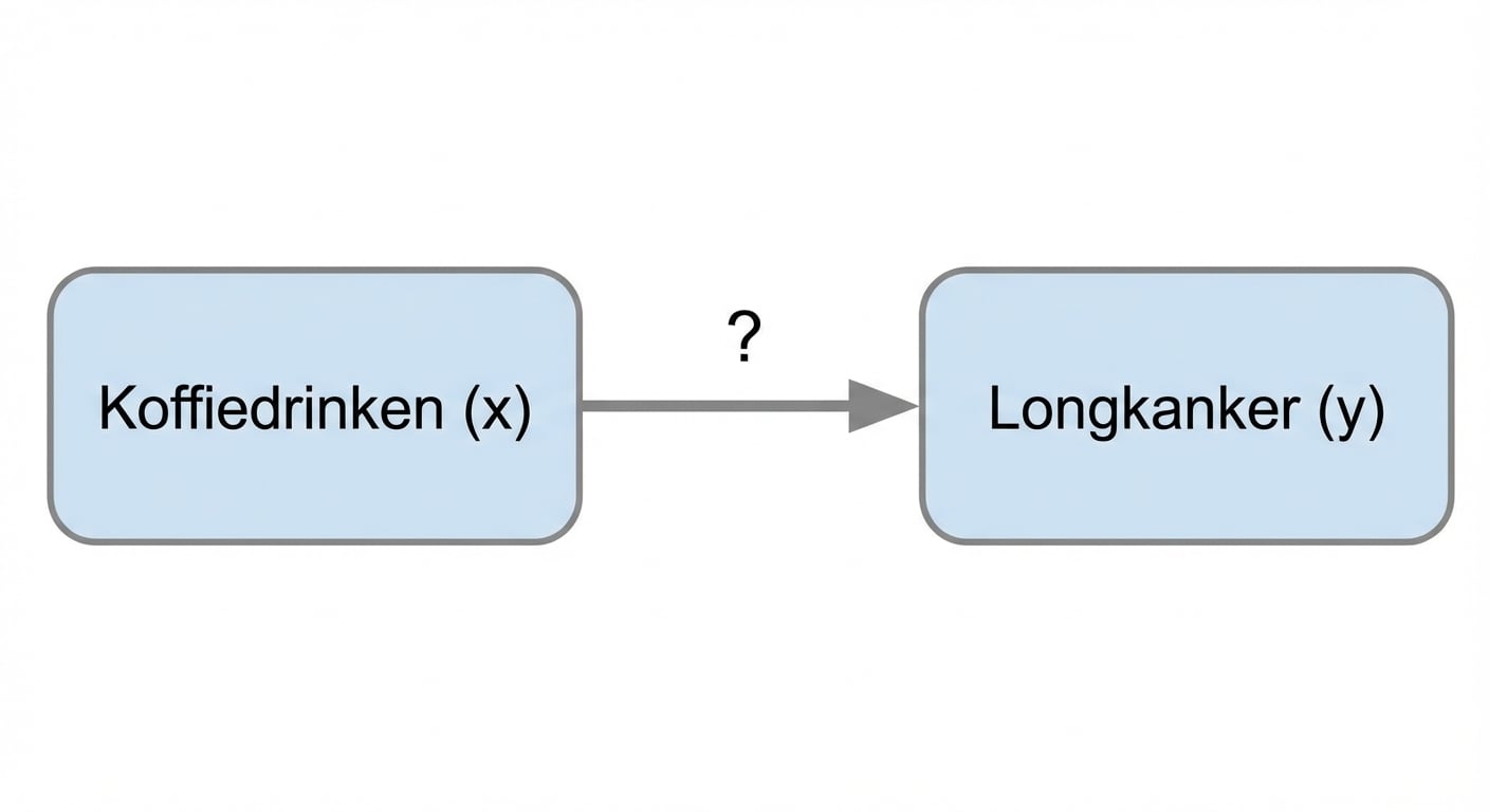 Koffiedrinken (x) wijst naar longkanker (y)
