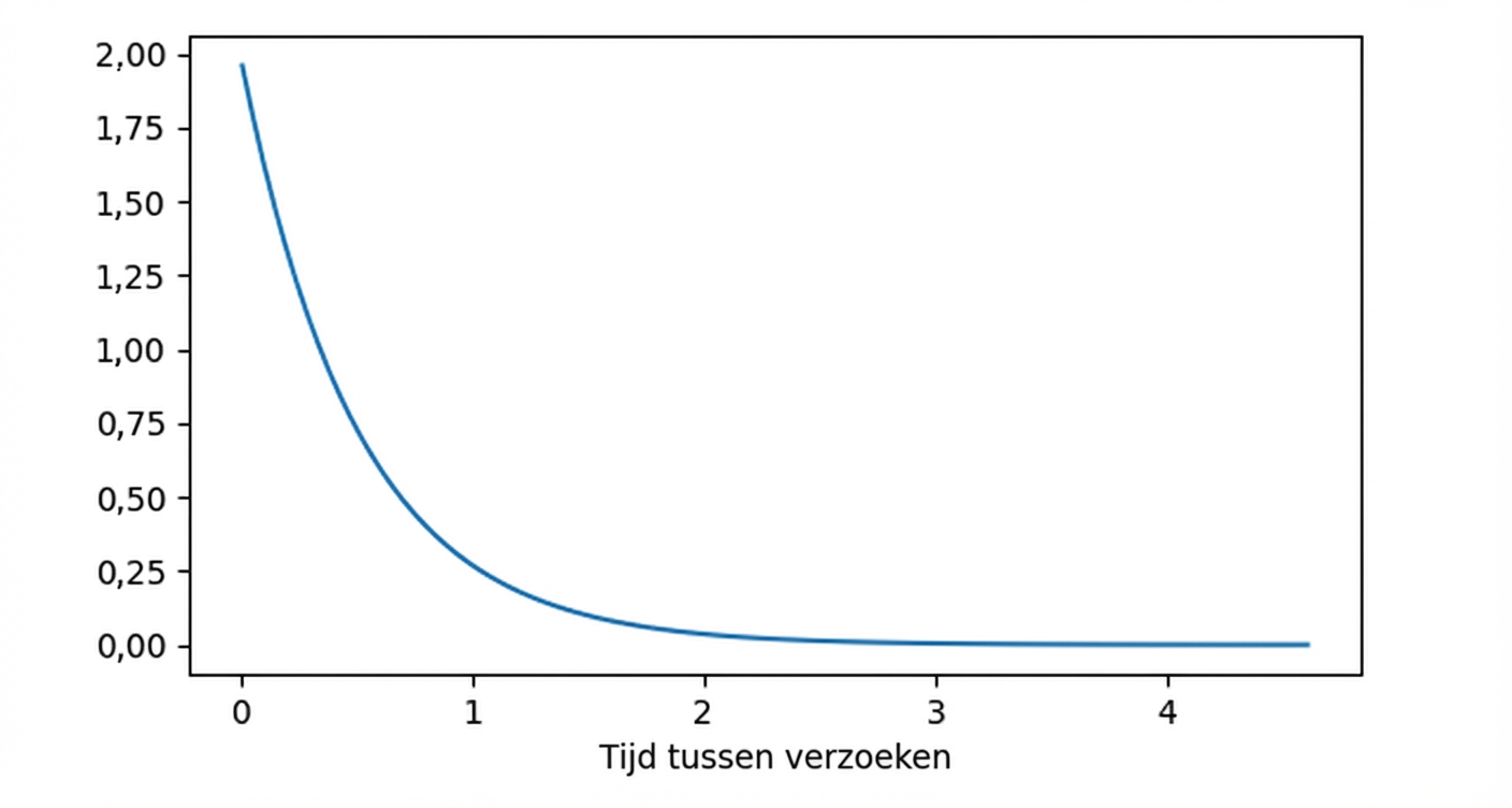 Exponentiële verdeling met lambda = 0,5
