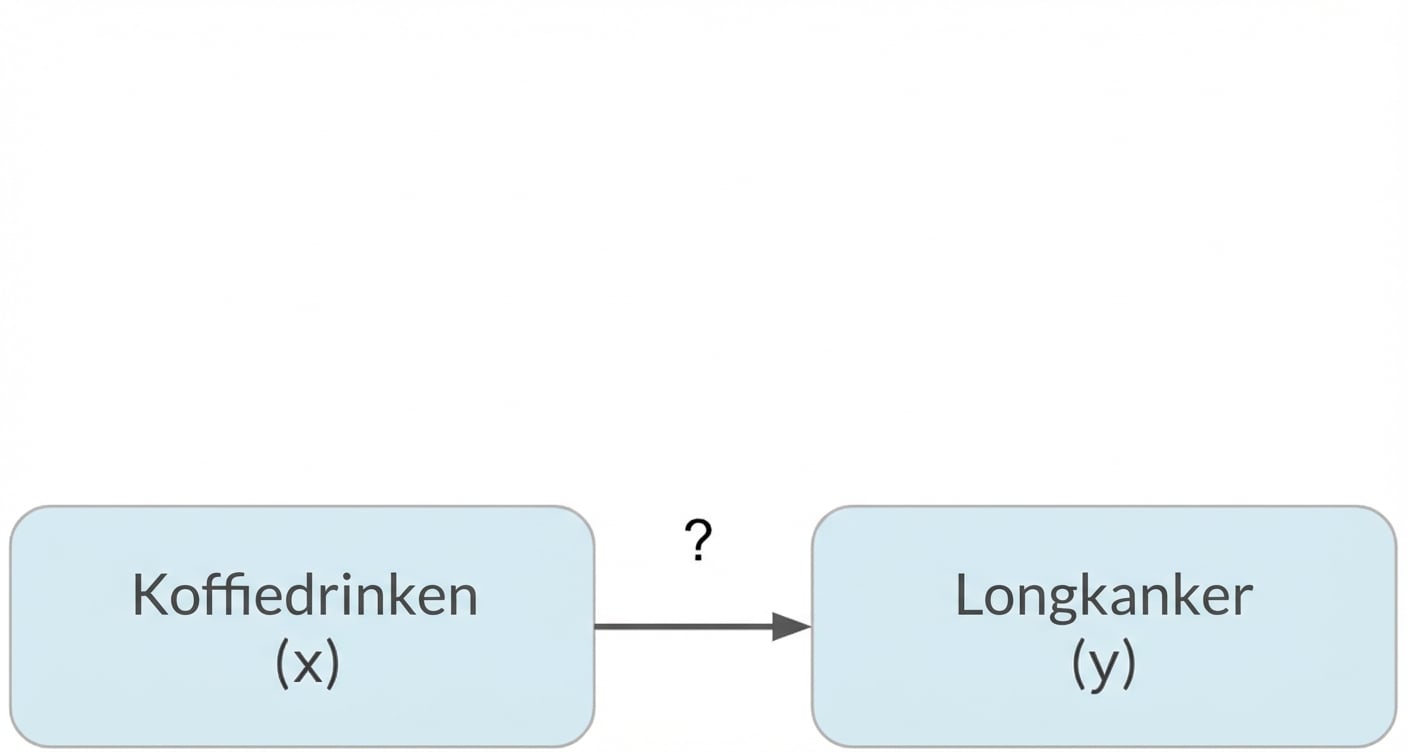 Koffiedrinken (x) wijst naar longkanker (y)