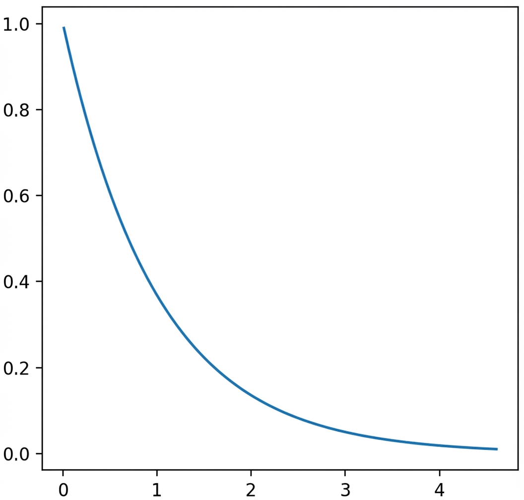Plot van exponentiële verdeling