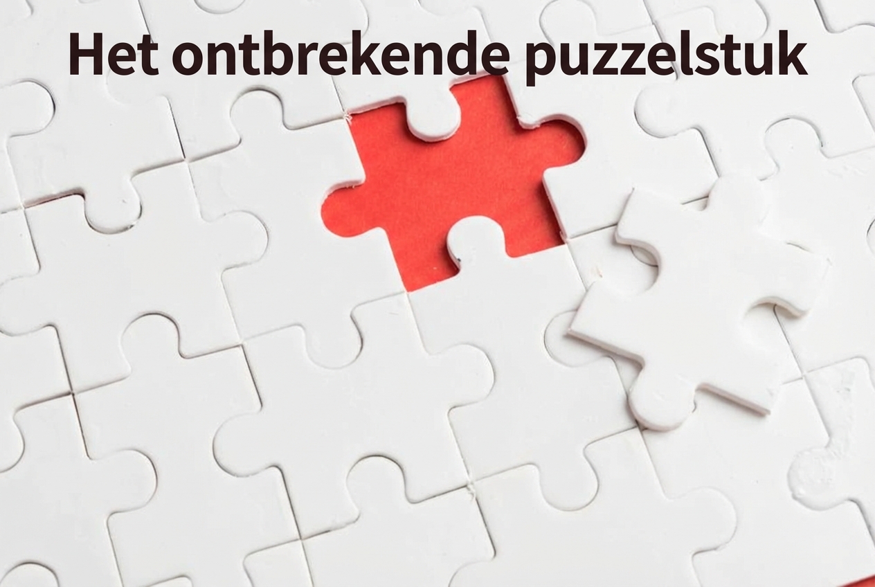 Puzzel met één ontbrekend stukje