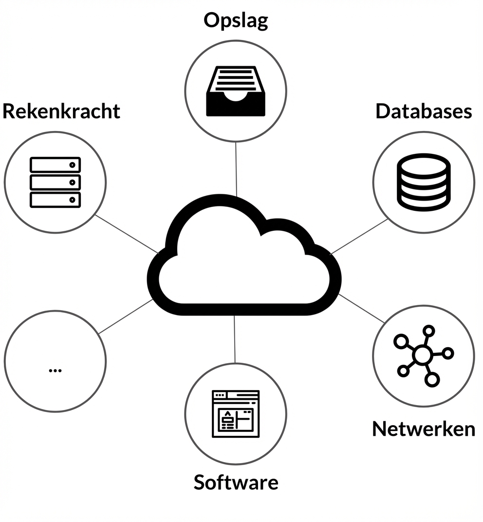 Grafiek van cloudcomputingservices