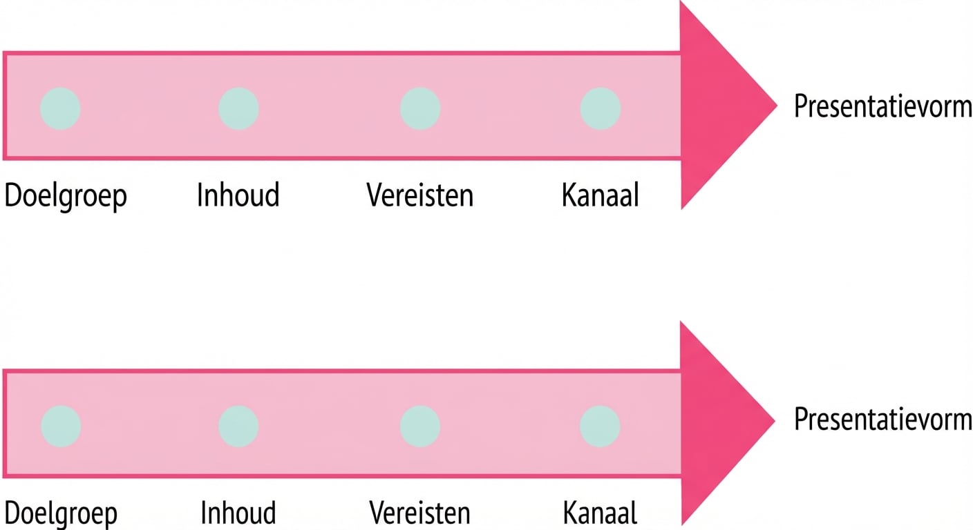 Een pijl die wijst naar het woord presentatieformaat