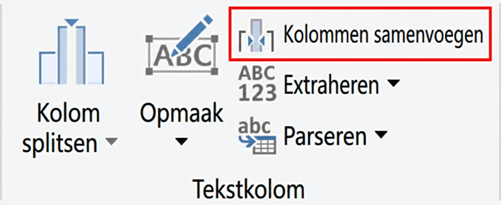 Een screenshot van Power Query met de transformatie Kolommen samenvoegen