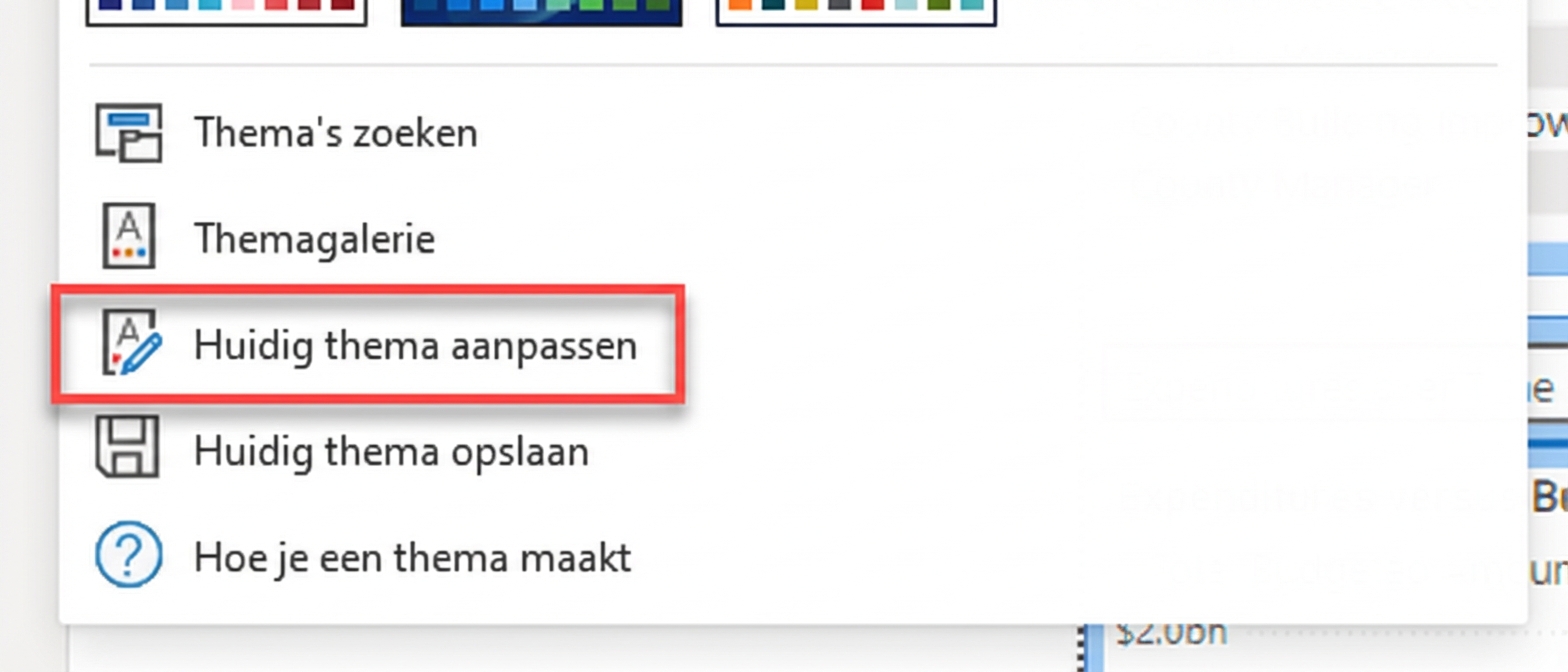 Het huidige thema aanpassen.
