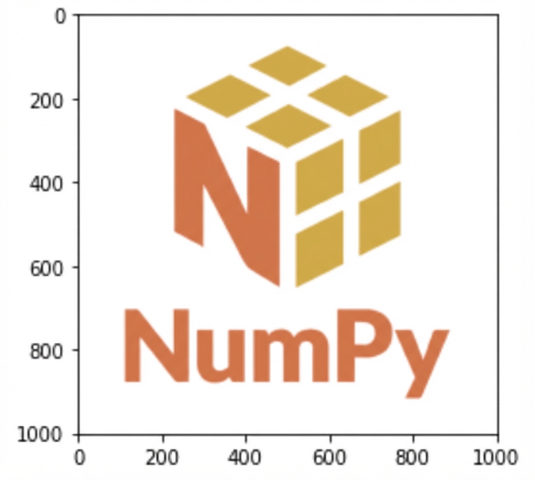 Het NumPy-logo met rood en blauw omgewisseld