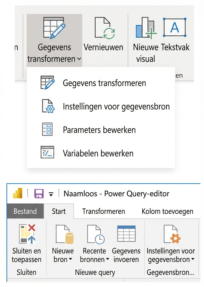 Instellingen voor databronnen in Power BI