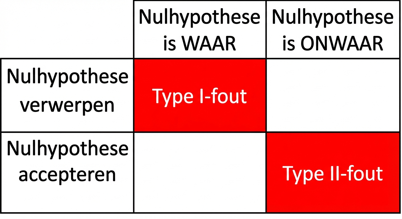 Ten onrechte de nulhypothese accepteren (Type II-fout)