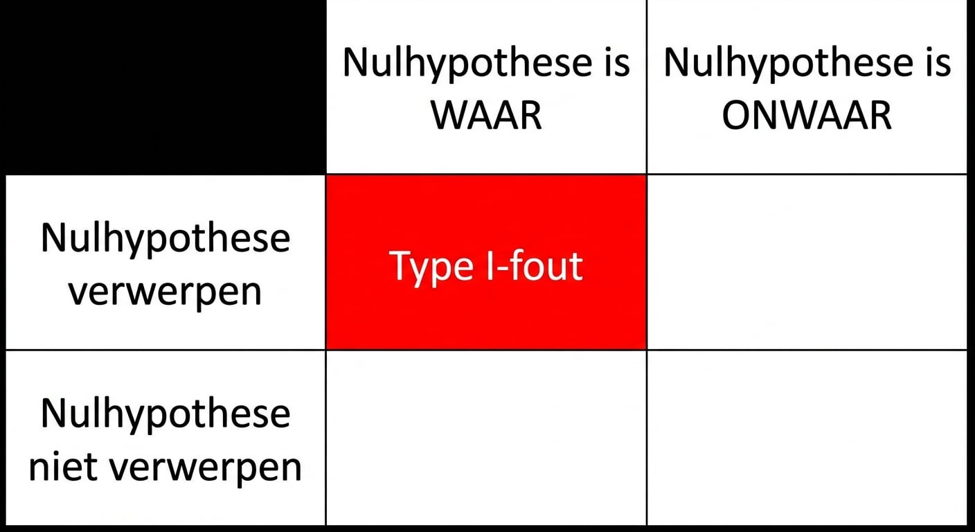 Ten onrechte de nulhypothese verwerpen (Type I-fout)