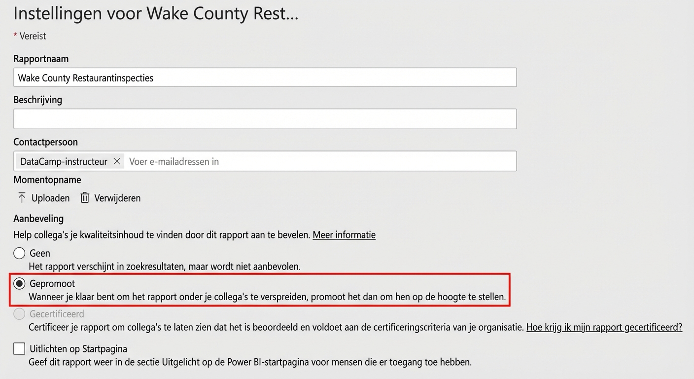Een rapport promoten