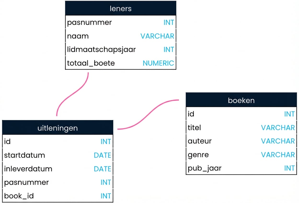 Een schema voor de bibliotheekdatabase