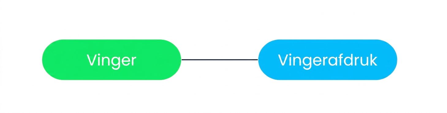 Een diagram dat laat zien dat één vingerafdruk maar bij één reiziger hoort.