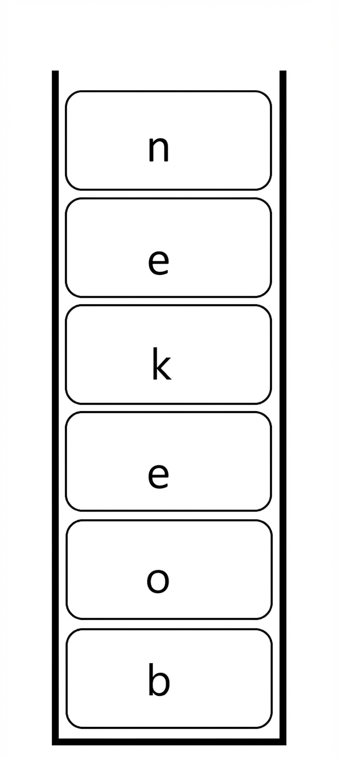Een stack met een nieuw element bovenop.