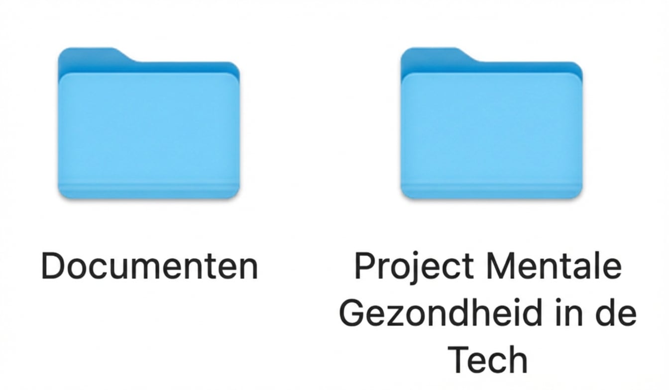 Twee mappen genaamd Documents en Mental Health in Tech Project