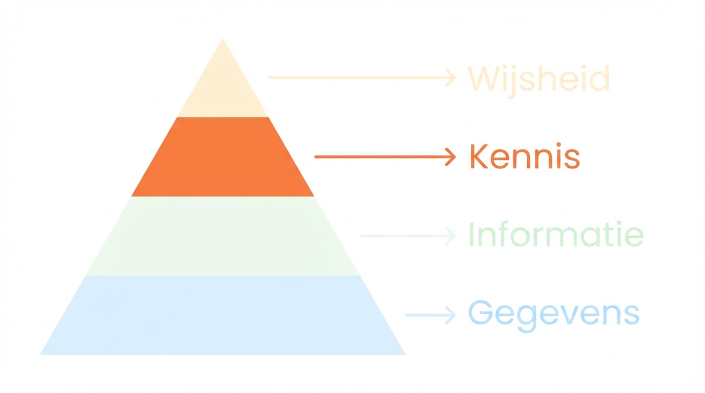 DIKW-piramide met kennis gemarkeerd